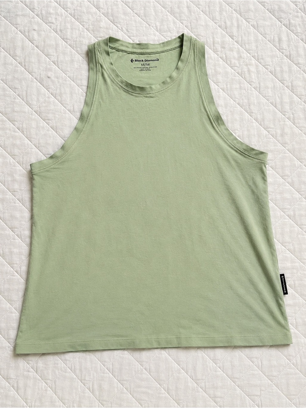 Black Diamond Pistachio Green Racerback Tank Top Organic Cotton